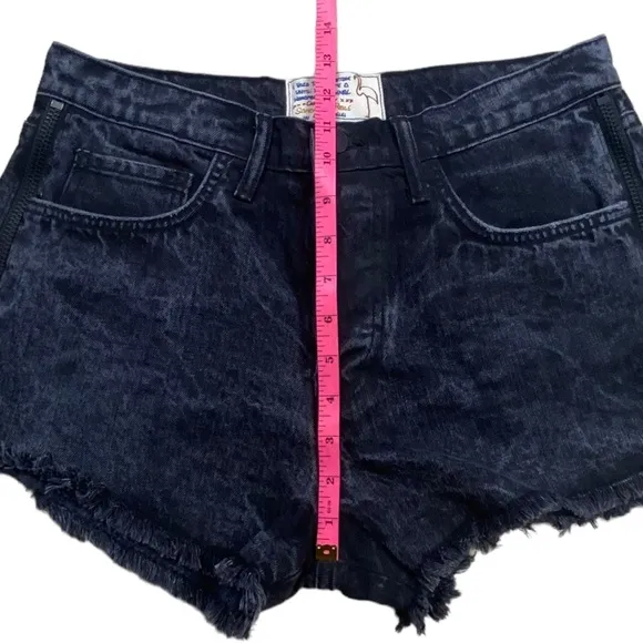 Sandrine Rose Jean Shorts The Doll Bourbon Zip Side Flamingo Denim Black 27