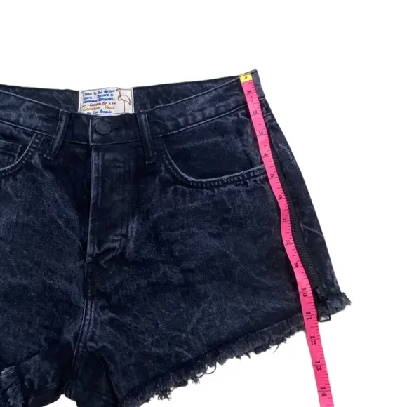 Sandrine Rose Jean Shorts The Doll Bourbon Zip Side Flamingo Denim Black 27