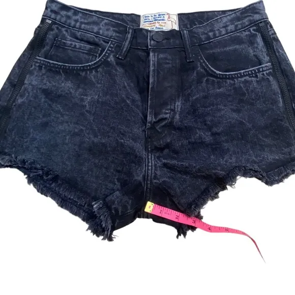 Sandrine Rose Jean Shorts The Doll Bourbon Zip Side Flamingo Denim Black 27
