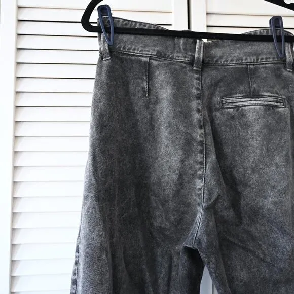 Sezane Size 36 Paperbag Waist Distressed Black Jeans | Size 36 US4