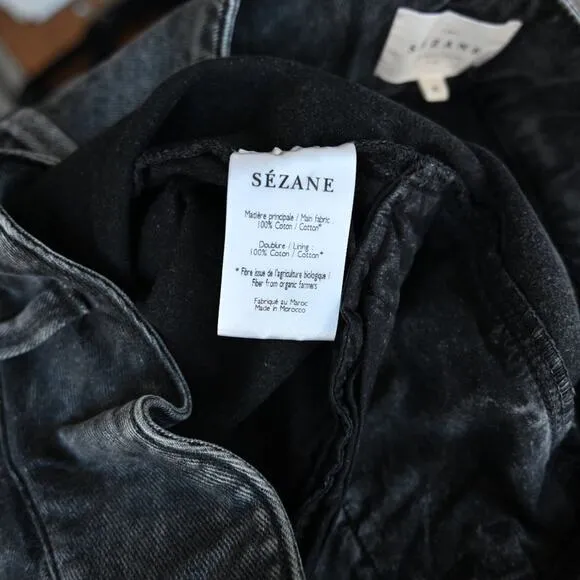 Sezane Size 36 Paperbag Waist Distressed Black Jeans | Size 36 US4
