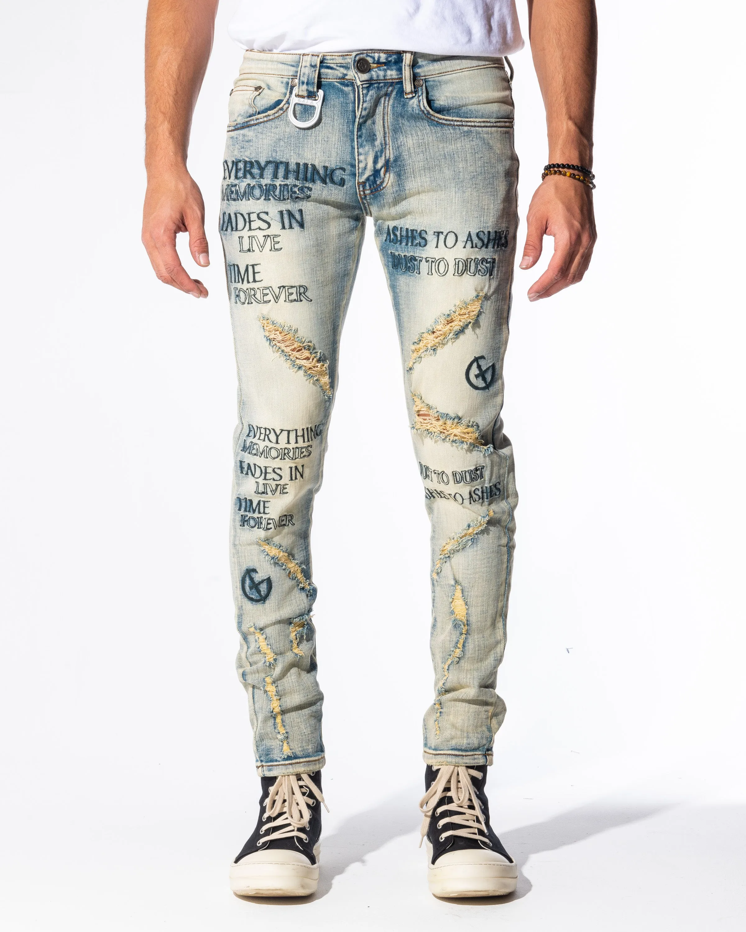 SHREDDED DENIM (STONE WASH/RIP N REPAIR)