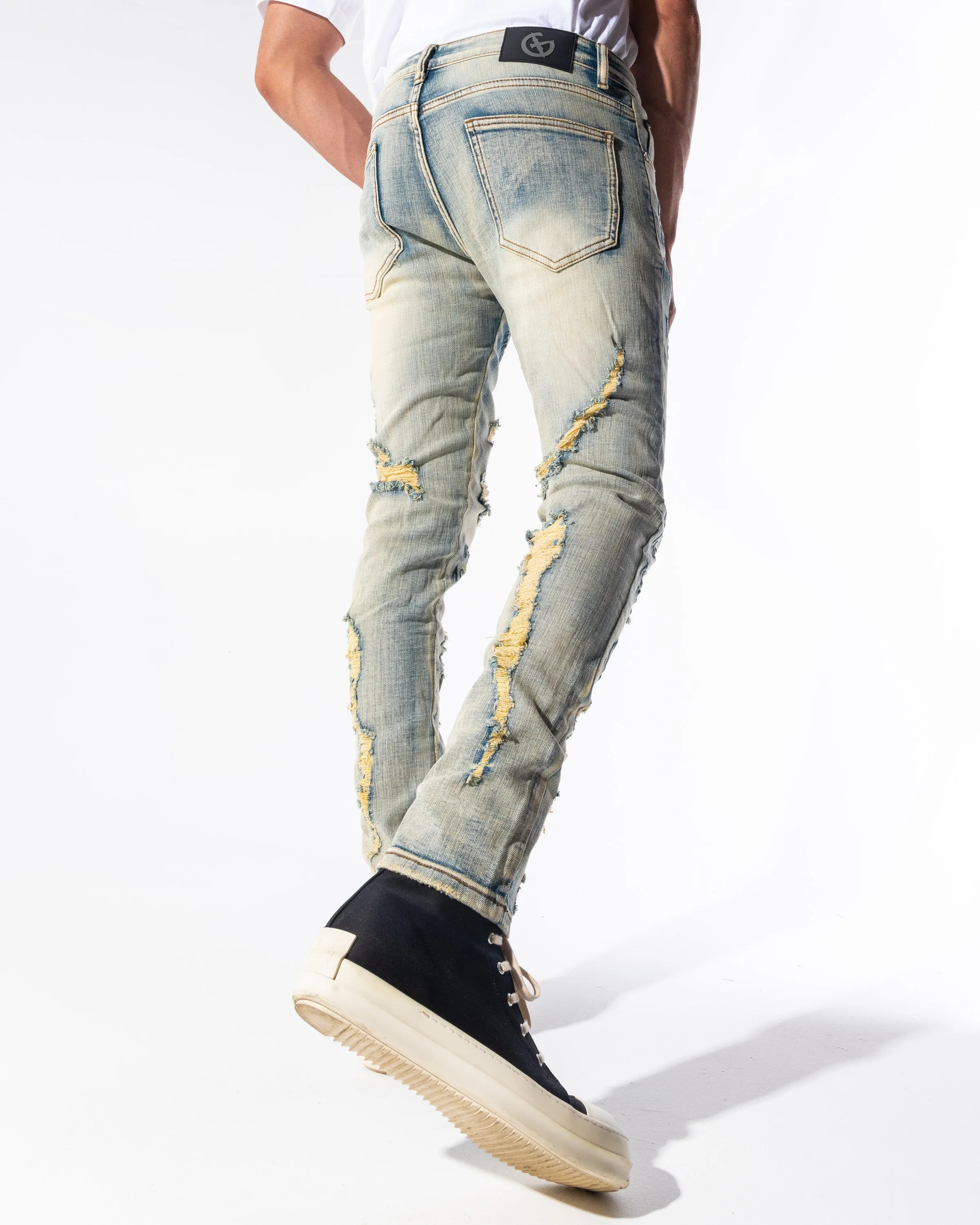 SHREDDED DENIM (STONE WASH/RIP N REPAIR)