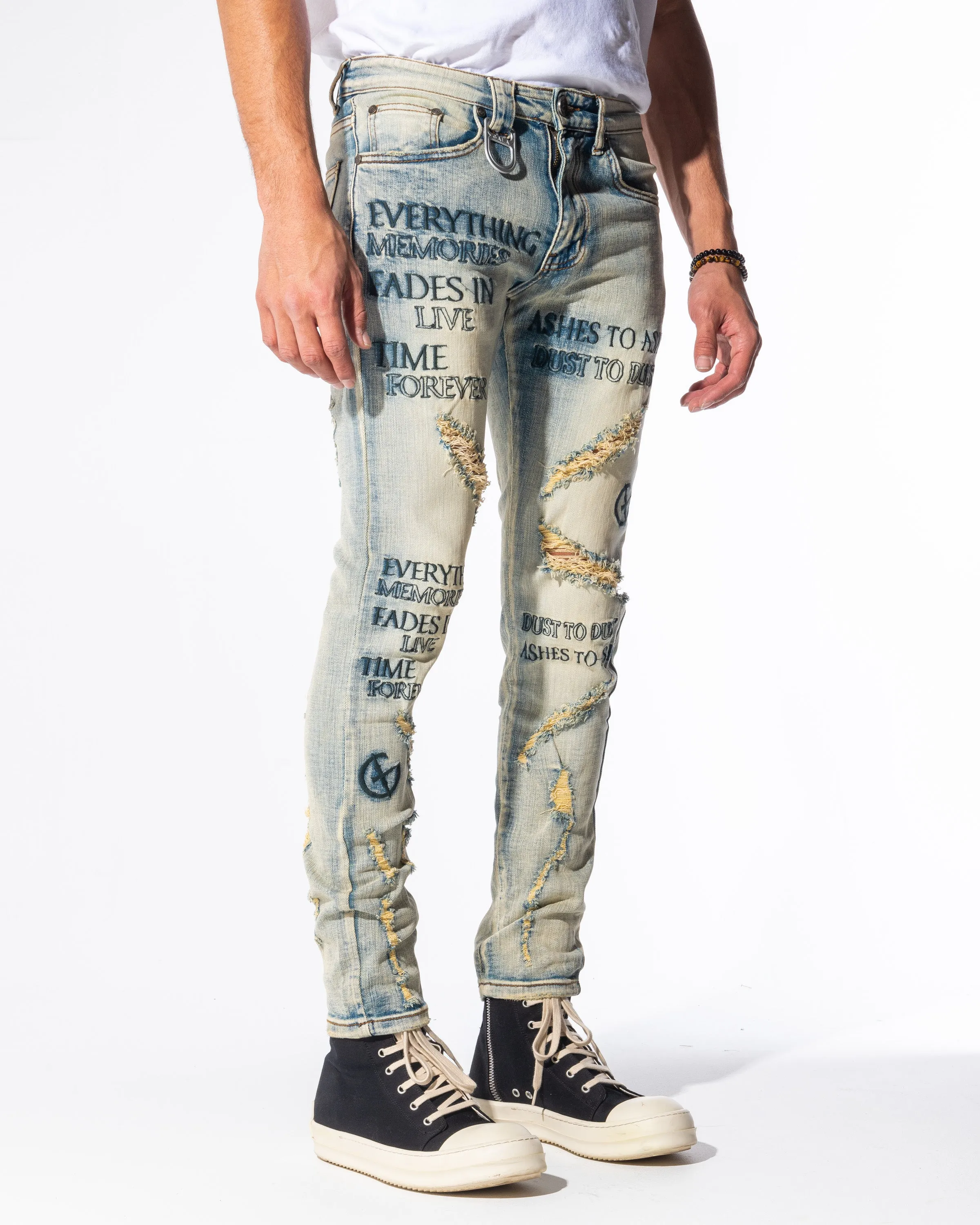 SHREDDED DENIM (STONE WASH/RIP N REPAIR)