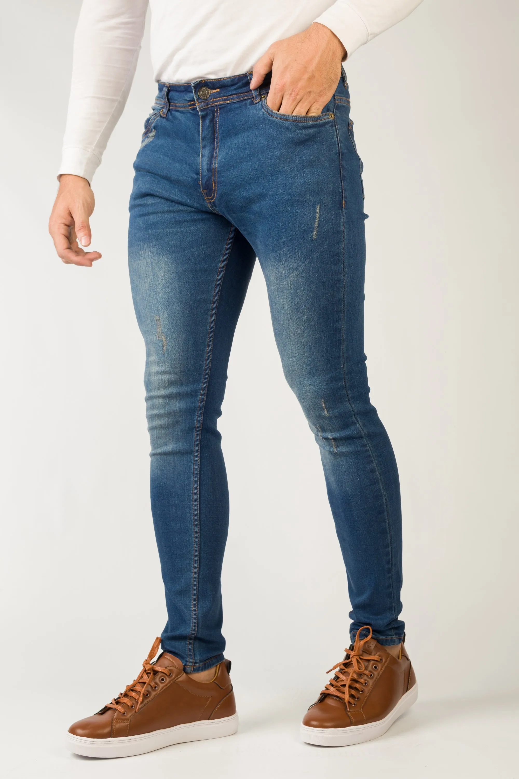 Skinny Fit Washed Jeans