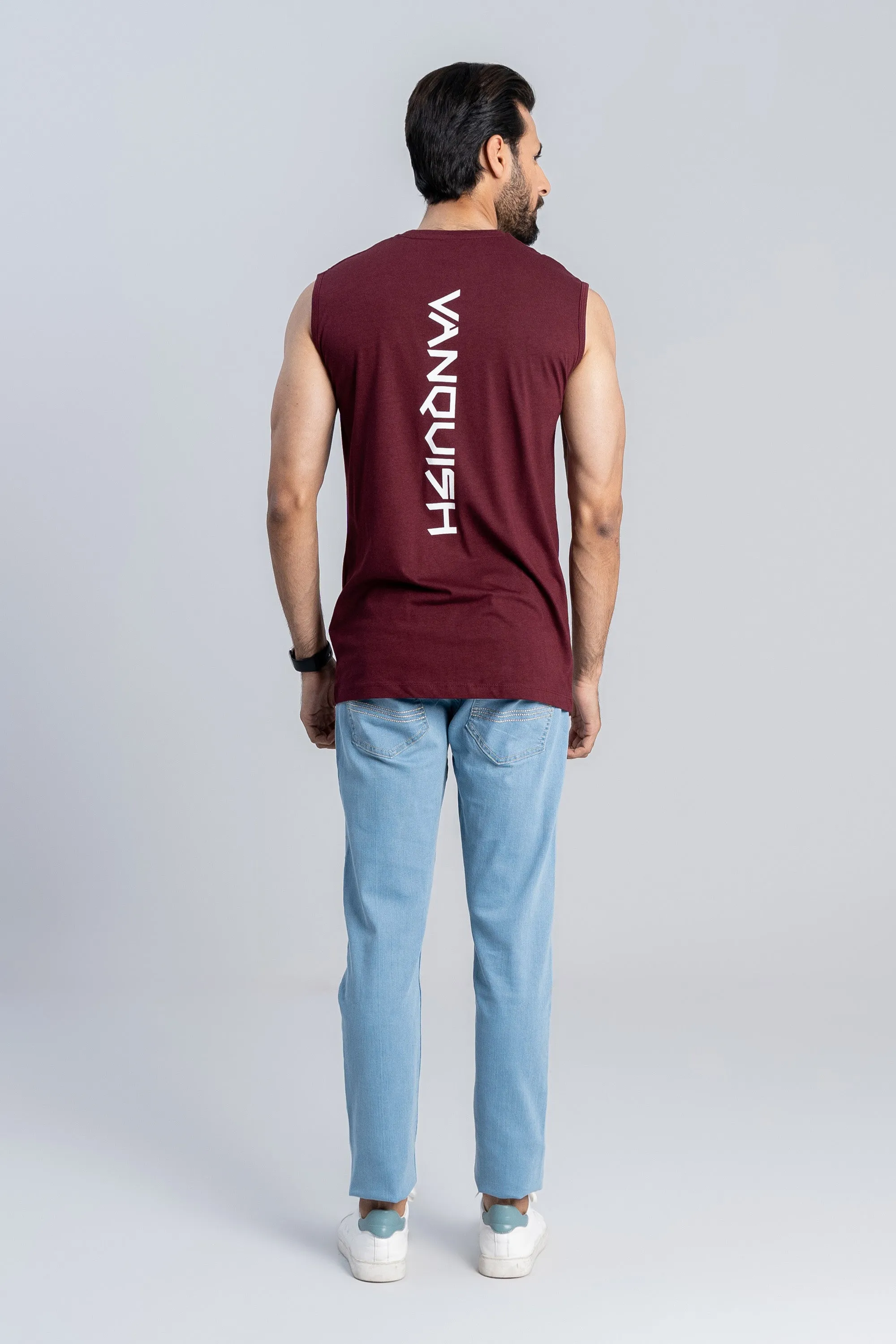 Sleeveless Maroon T-Shirt