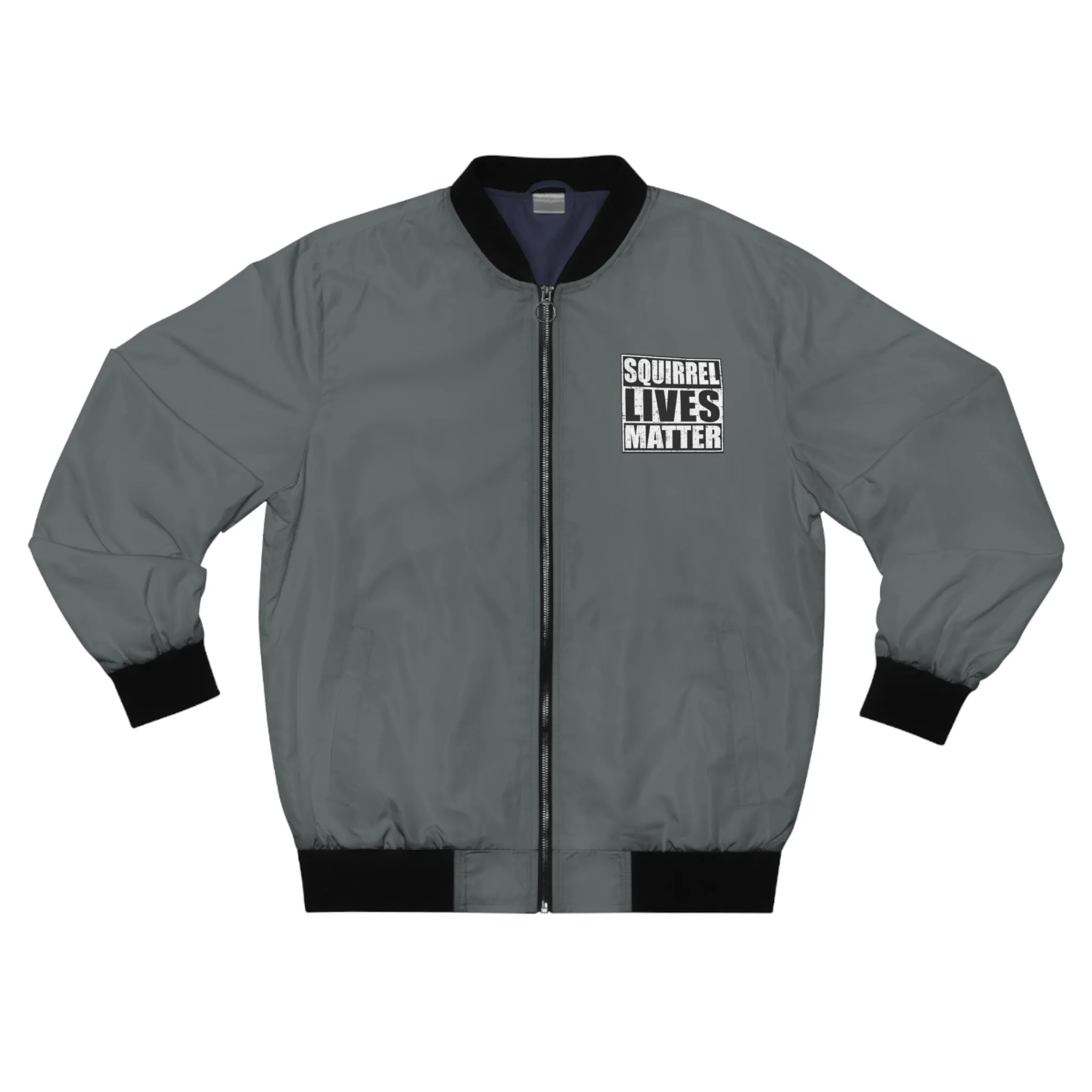 Squirrel Lives Matter Bomber Jacket (Grey)