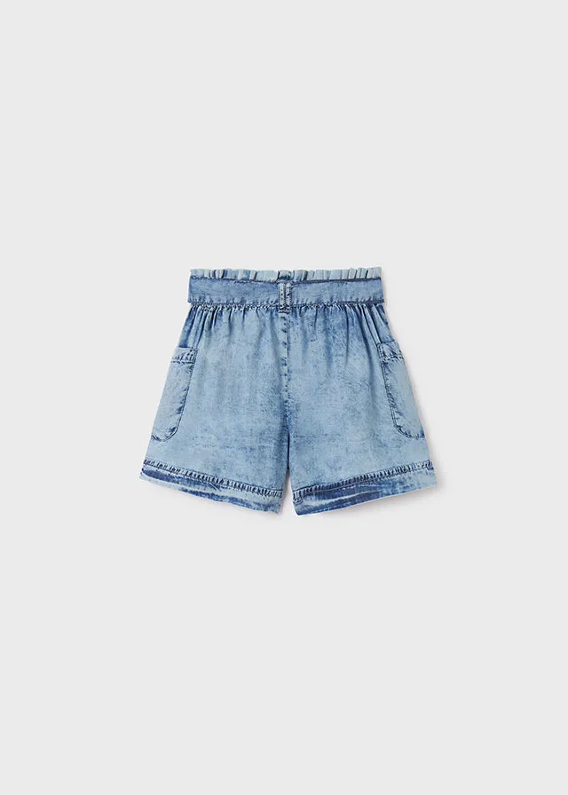 SS22 Mayoral Older Girls Blue Denim Shorts Set 6219 & 6124
