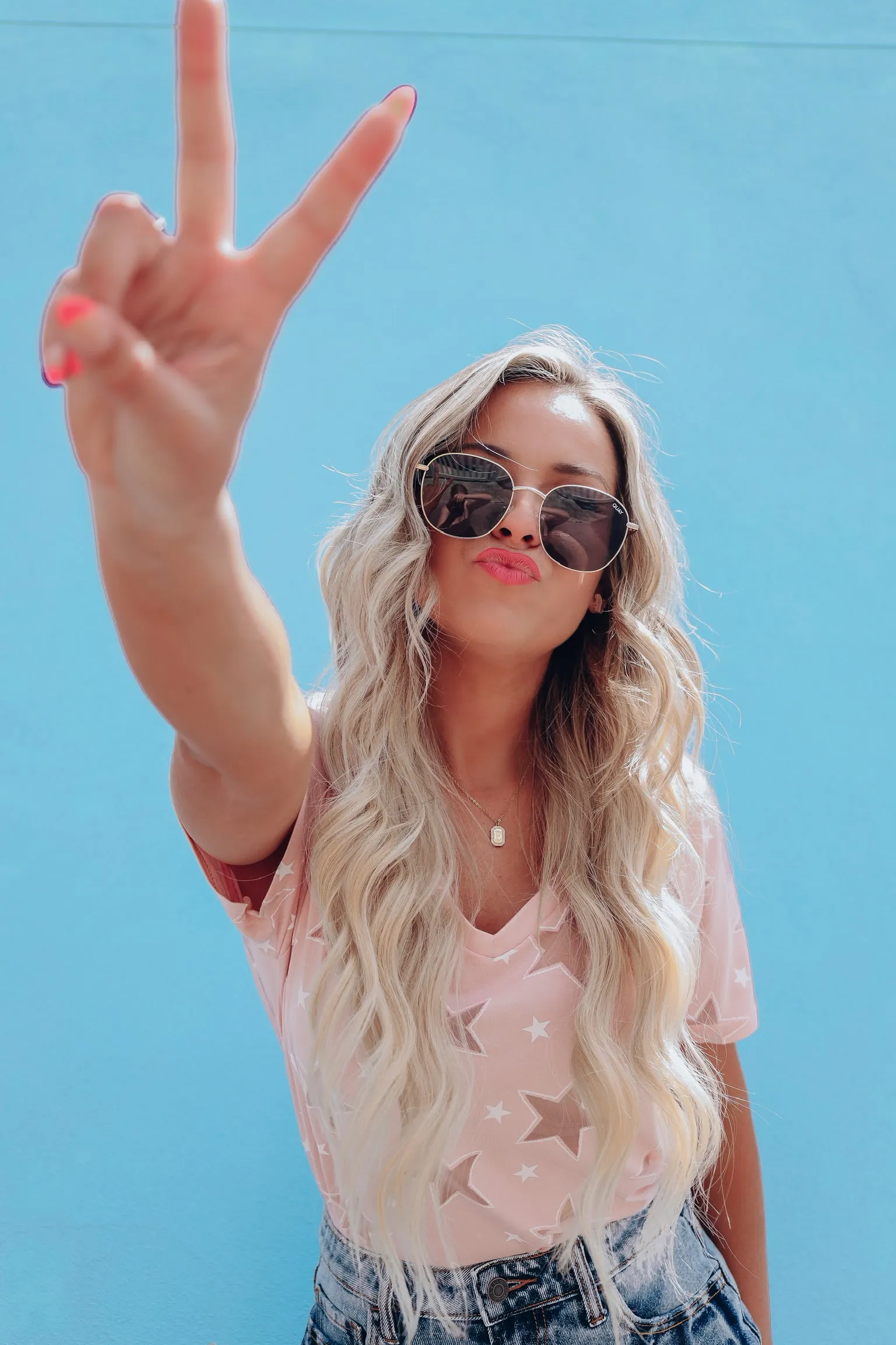 Star Gazing Mesh Top - Pink