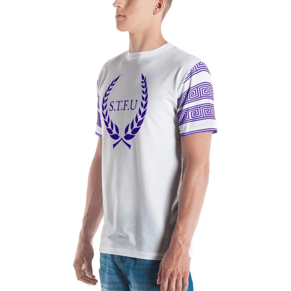 STFU Greek Men's T-shirt - Purple on White