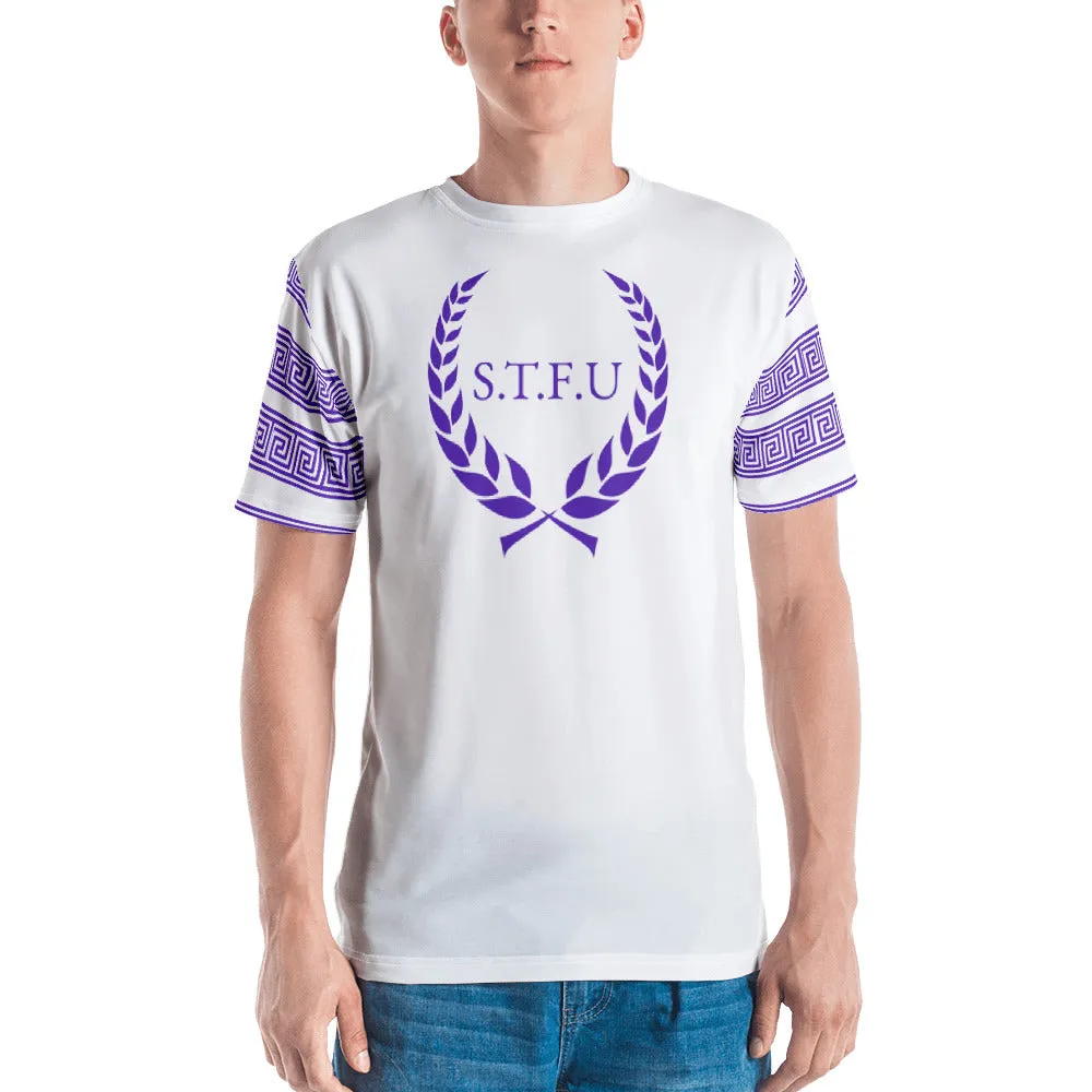 STFU Greek Men's T-shirt - Purple on White