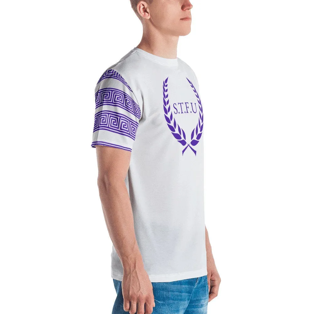 STFU Greek Men's T-shirt - Purple on White