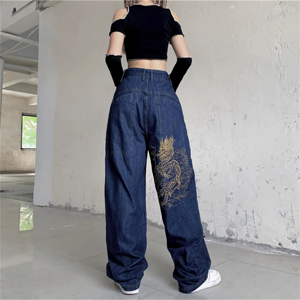 Street Dragon Embroidered Jeans