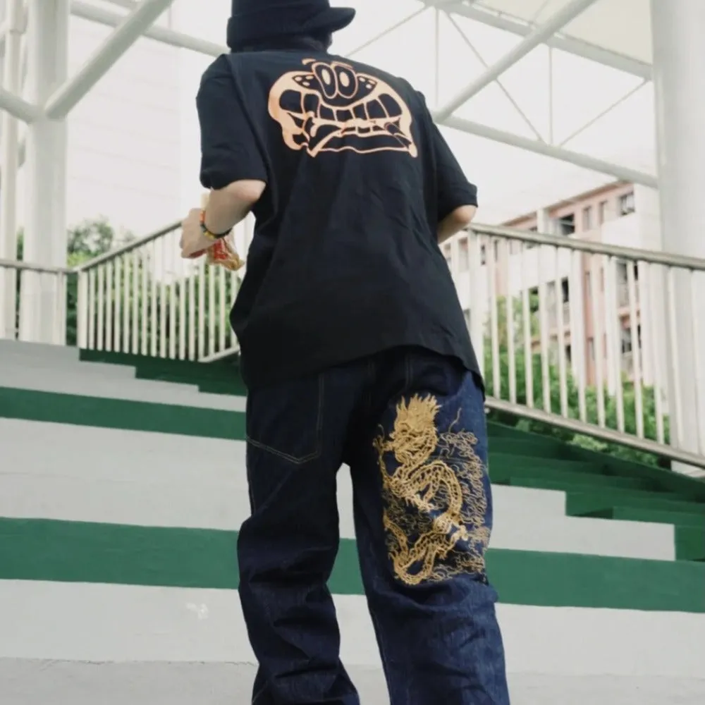 Street Dragon Embroidered Jeans