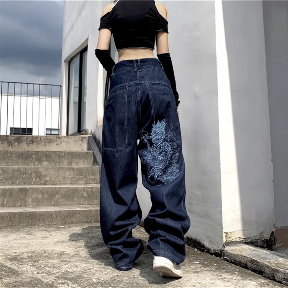 Street Dragon Embroidered Jeans