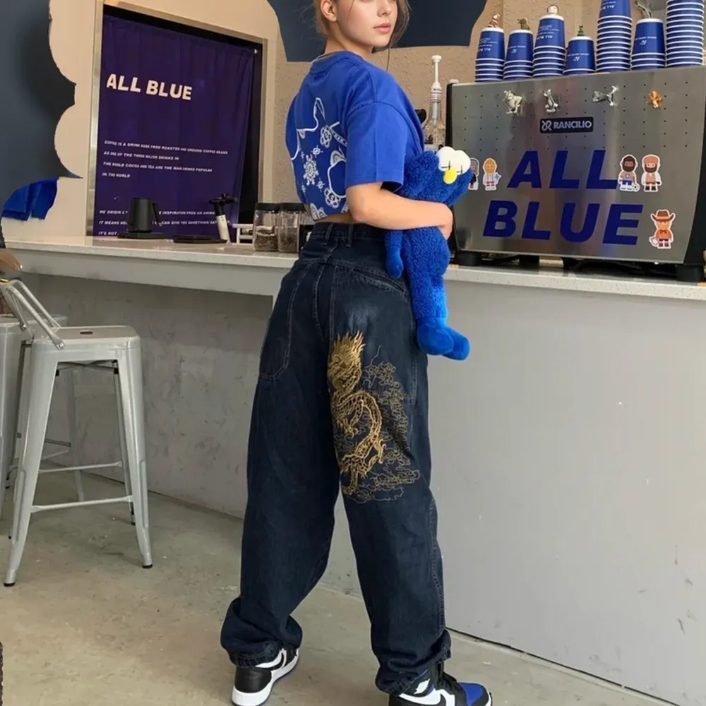 Street Dragon Embroidered Jeans