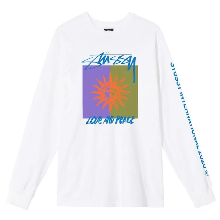 Stussy Love & Peace Longsleeve T-Shirt White