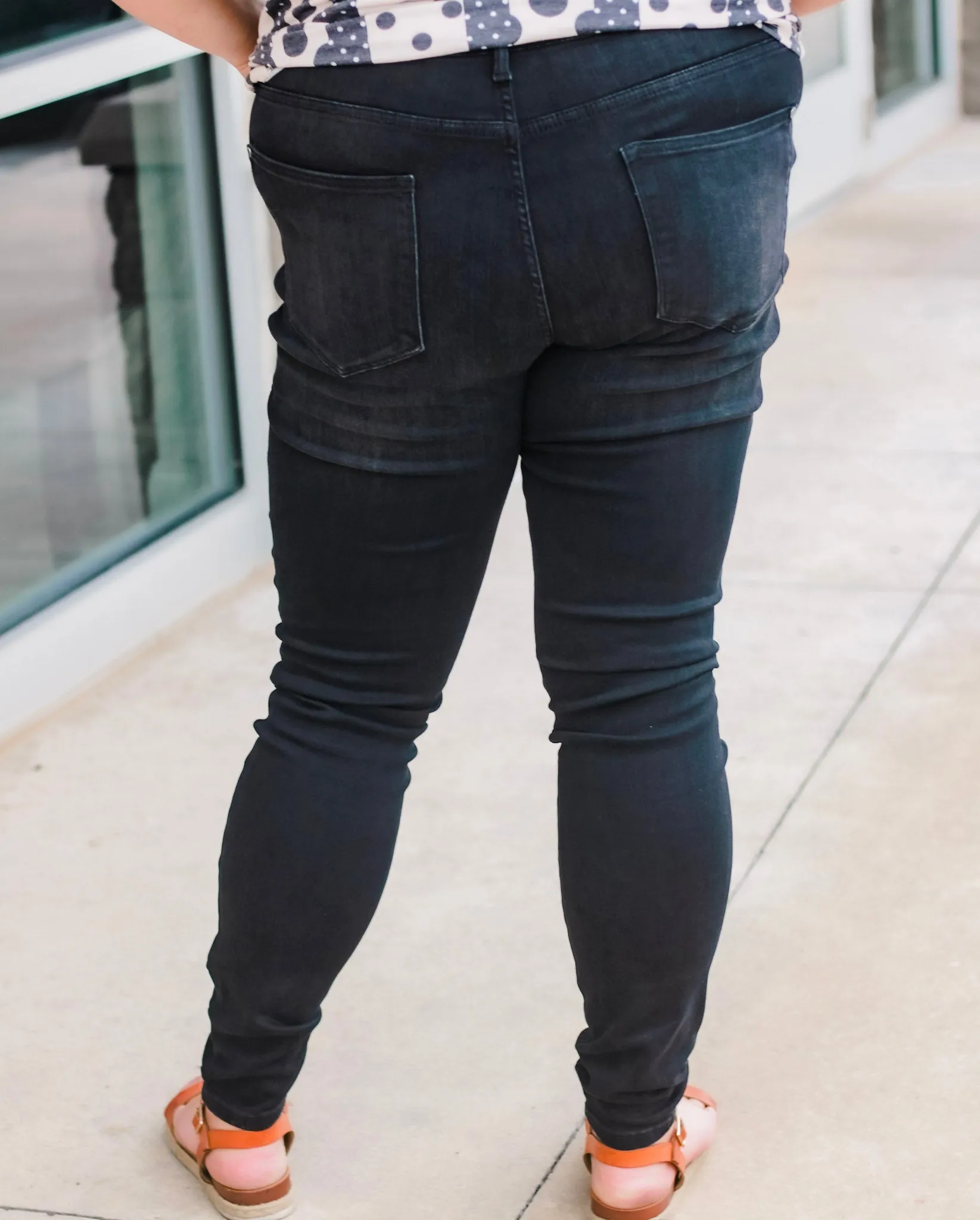 Take me Back Long Length Black Judy Blue Skinny Jeans
