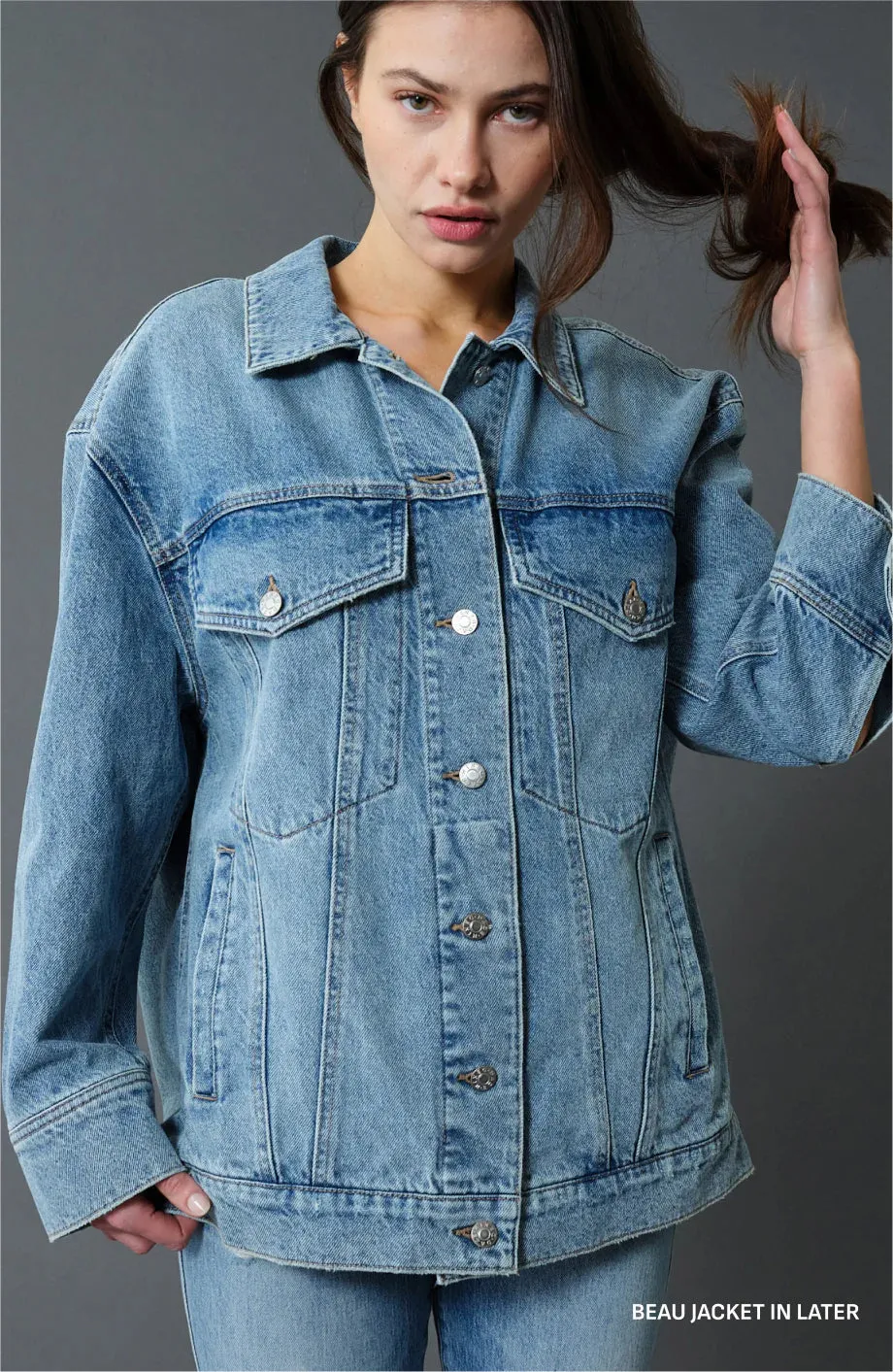 The Beau Boyfriend Jacket by Daze Denim - Later