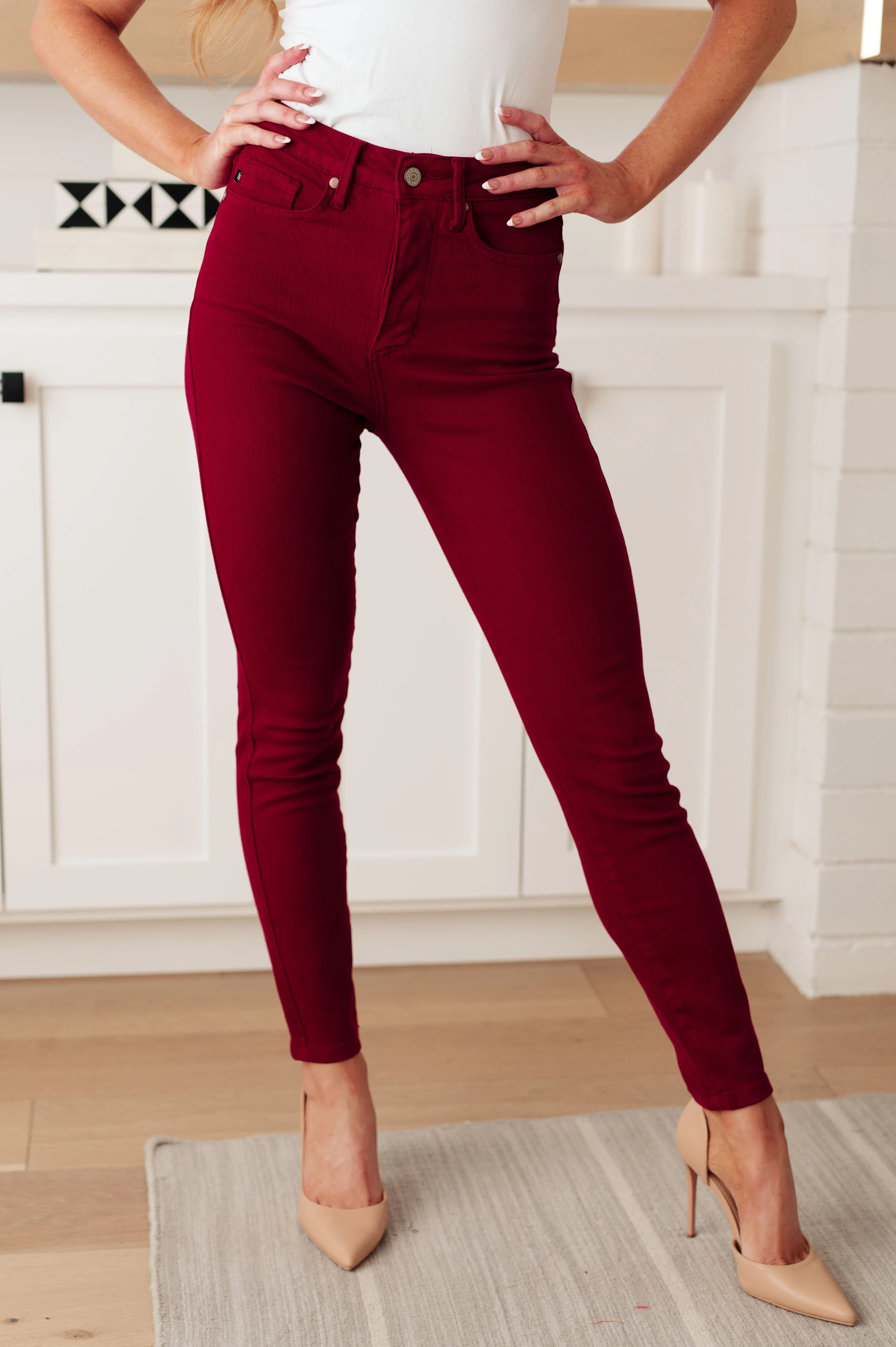 The Gabriela- Scarlet Tummy Control Judy Blue Jeans