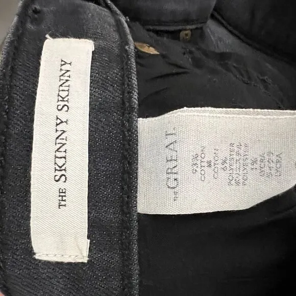 The Great The Skinny Skinny Jeans Washed Black Size 28