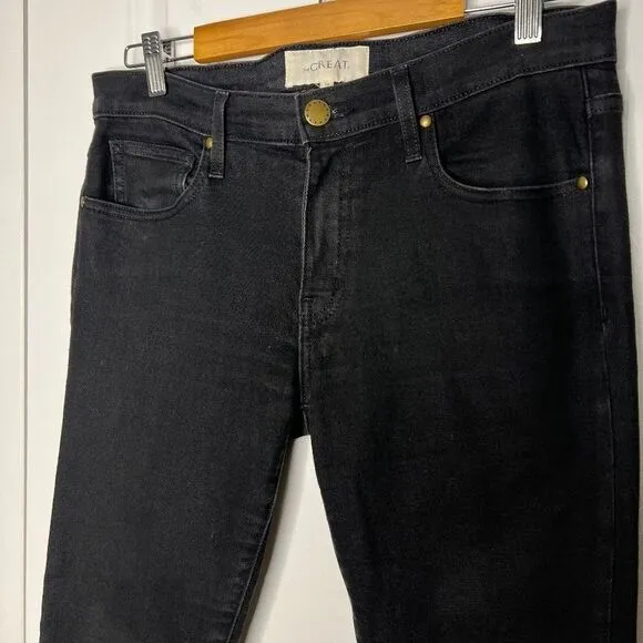 The Great The Skinny Skinny Jeans Washed Black Size 28