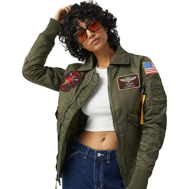 Top Gun Official Miss Top Gun MA-1 with Patches