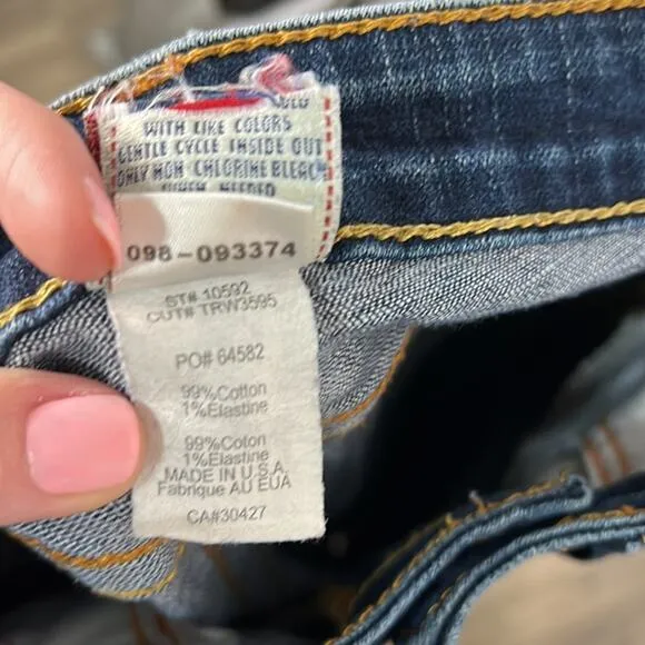True Religion Blue 10592 Stella Low/Mid Rise  Skinny Jeans