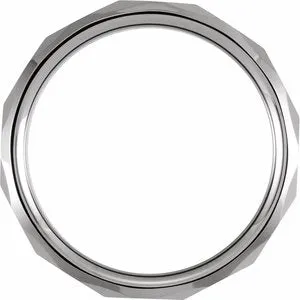 Tungsten Faceted Beveled-Edge Band TAR52145 - 6 mm