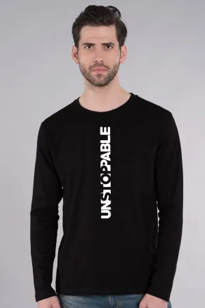 Unstoppable - Vertical Print Authentic Styched Full Sleeve Tee