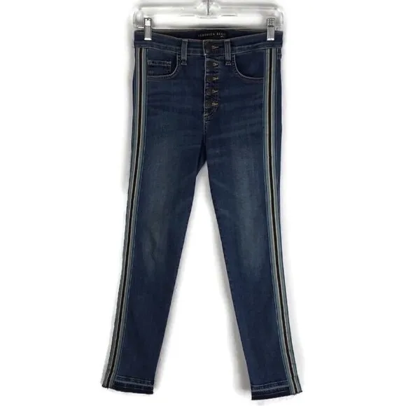 Veronica Beard Debbie 10” Skinny Striped Jeans