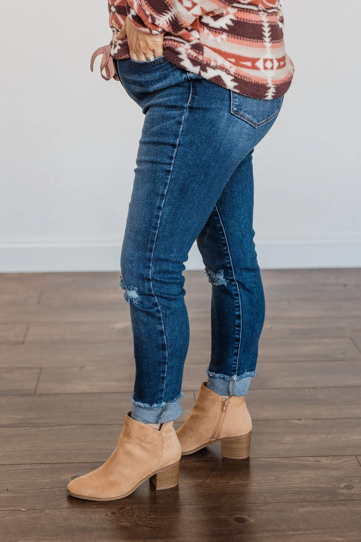 Vervet High Rise Raw Hem Skinny Jeans- Dana Wash