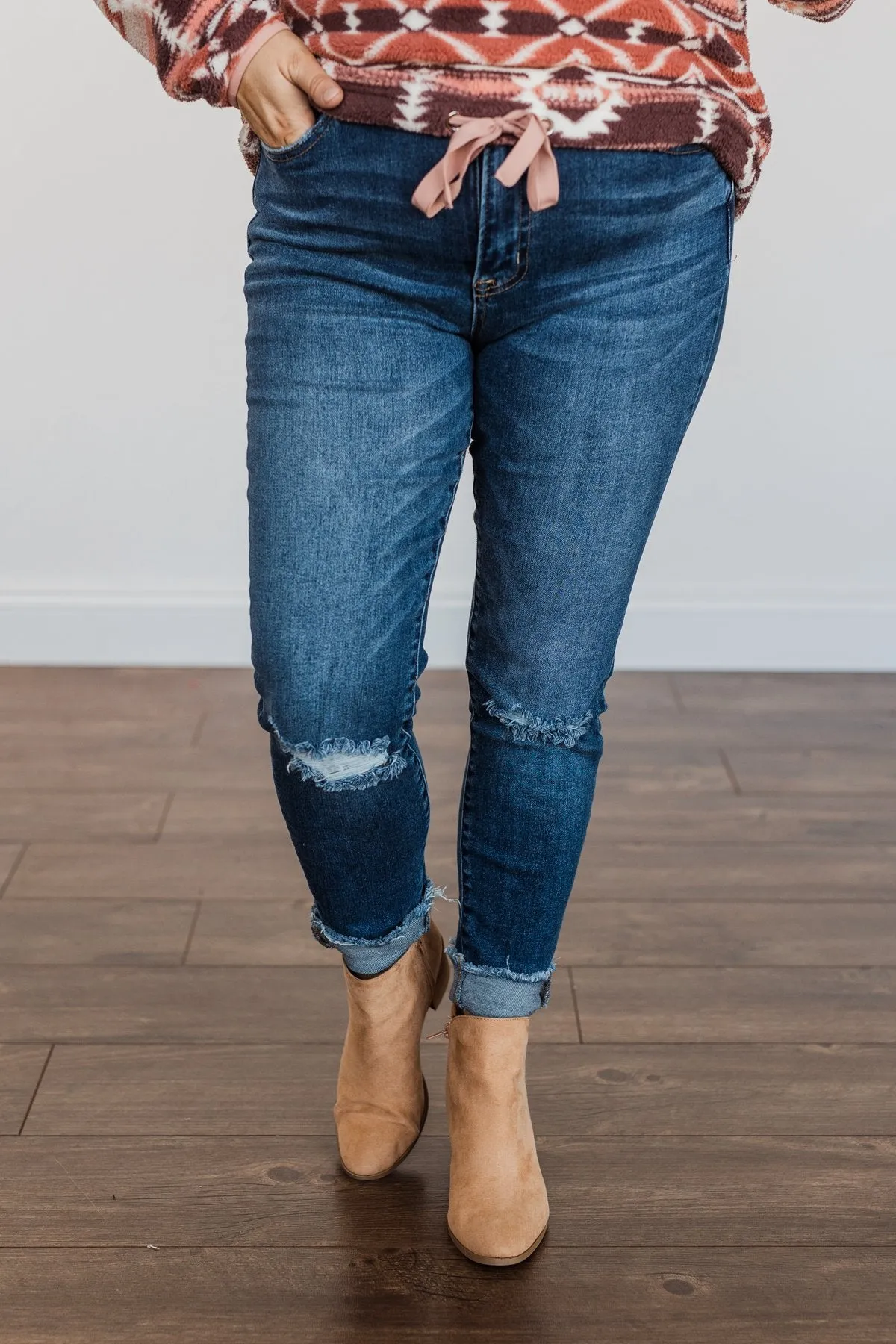 Vervet High Rise Raw Hem Skinny Jeans- Dana Wash