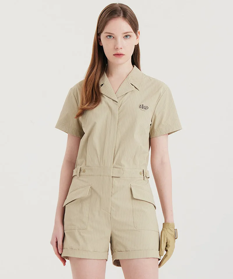 Vice Golf Atelier Women Cargo Jumpsuit - Beige