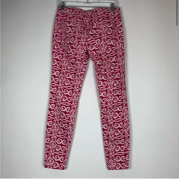 Vineyard vines pink and white printed skinny jeans