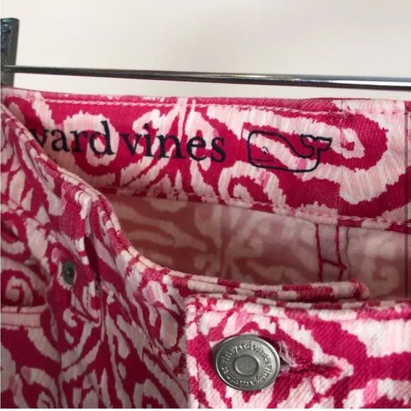 Vineyard vines pink and white printed skinny jeans