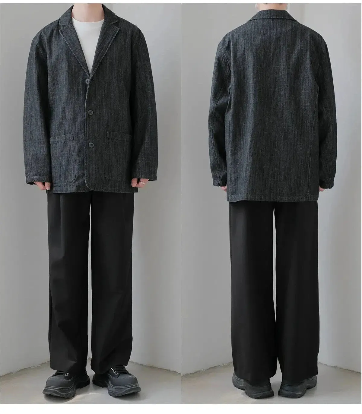 Vintage Suit Collar Denim Jacket