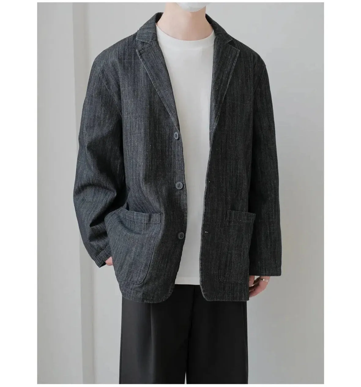 Vintage Suit Collar Denim Jacket