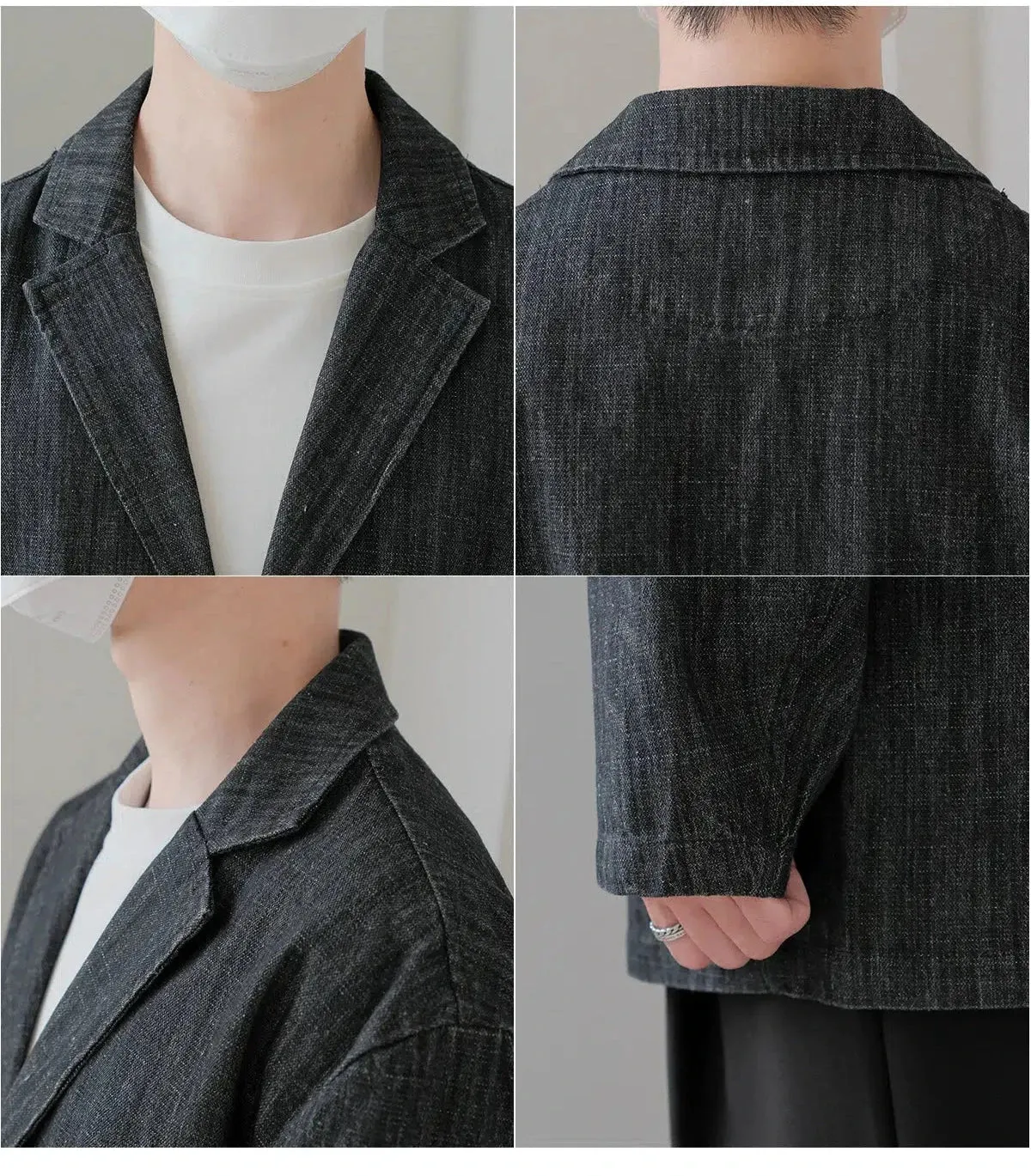 Vintage Suit Collar Denim Jacket