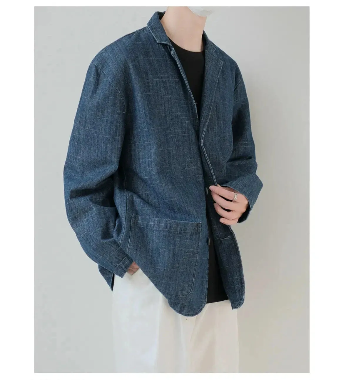 Vintage Suit Collar Denim Jacket