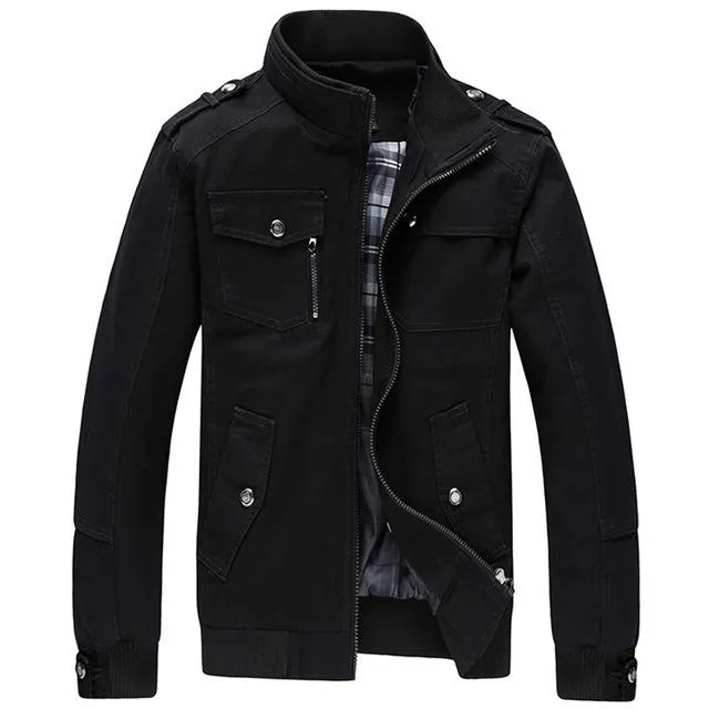 West Louis™ Multi-pocket Mandarin Collar Men Jacket