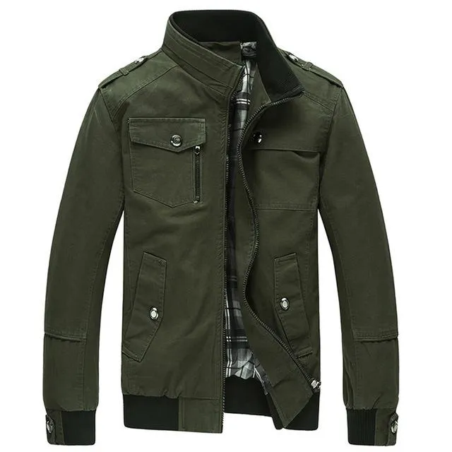 West Louis™ Multi-pocket Mandarin Collar Men Jacket