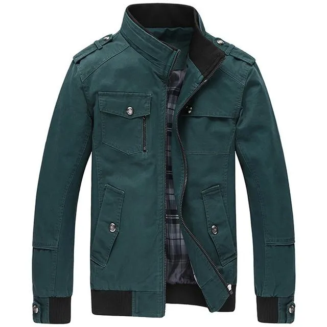 West Louis™ Multi-pocket Mandarin Collar Men Jacket