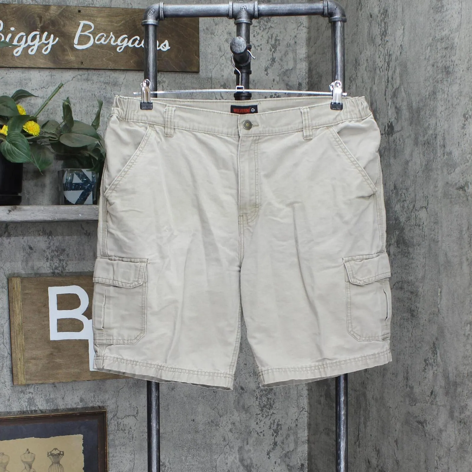 Wolverine Mens Cotton Cargo Shorts 1668f7405c017d Brown 38