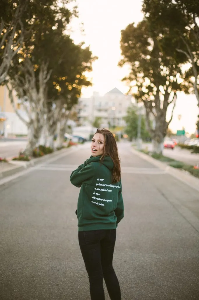 Women's Mer Hoodie Green Pullover Hoodie