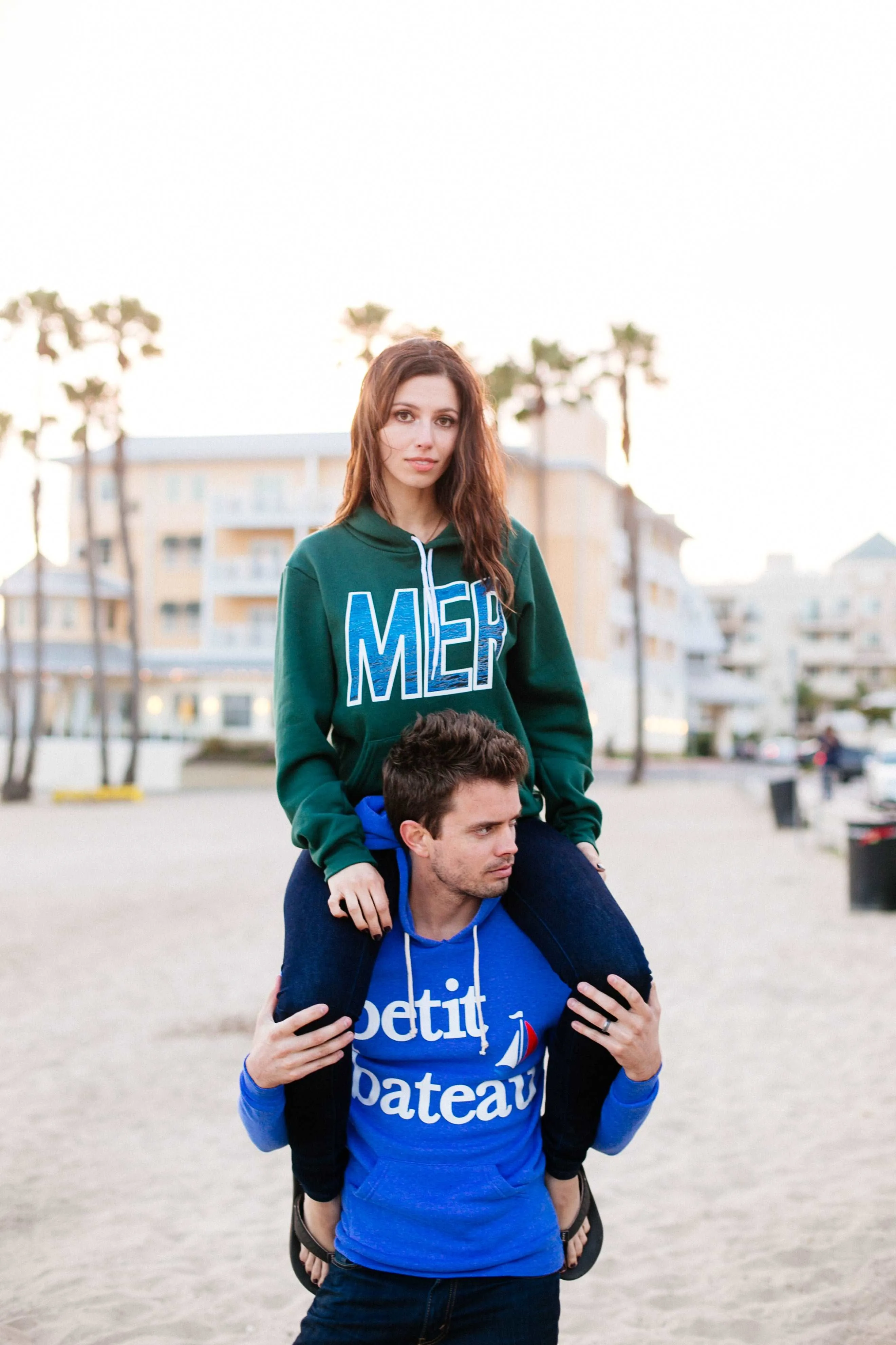 Women's Mer Hoodie Green Pullover Hoodie