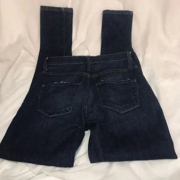 WOMENS JAMES JEANS DARK WASH BACK ZIP SKINNY STRAIGHT SAMPLE JEANS SIZE 25 MADE