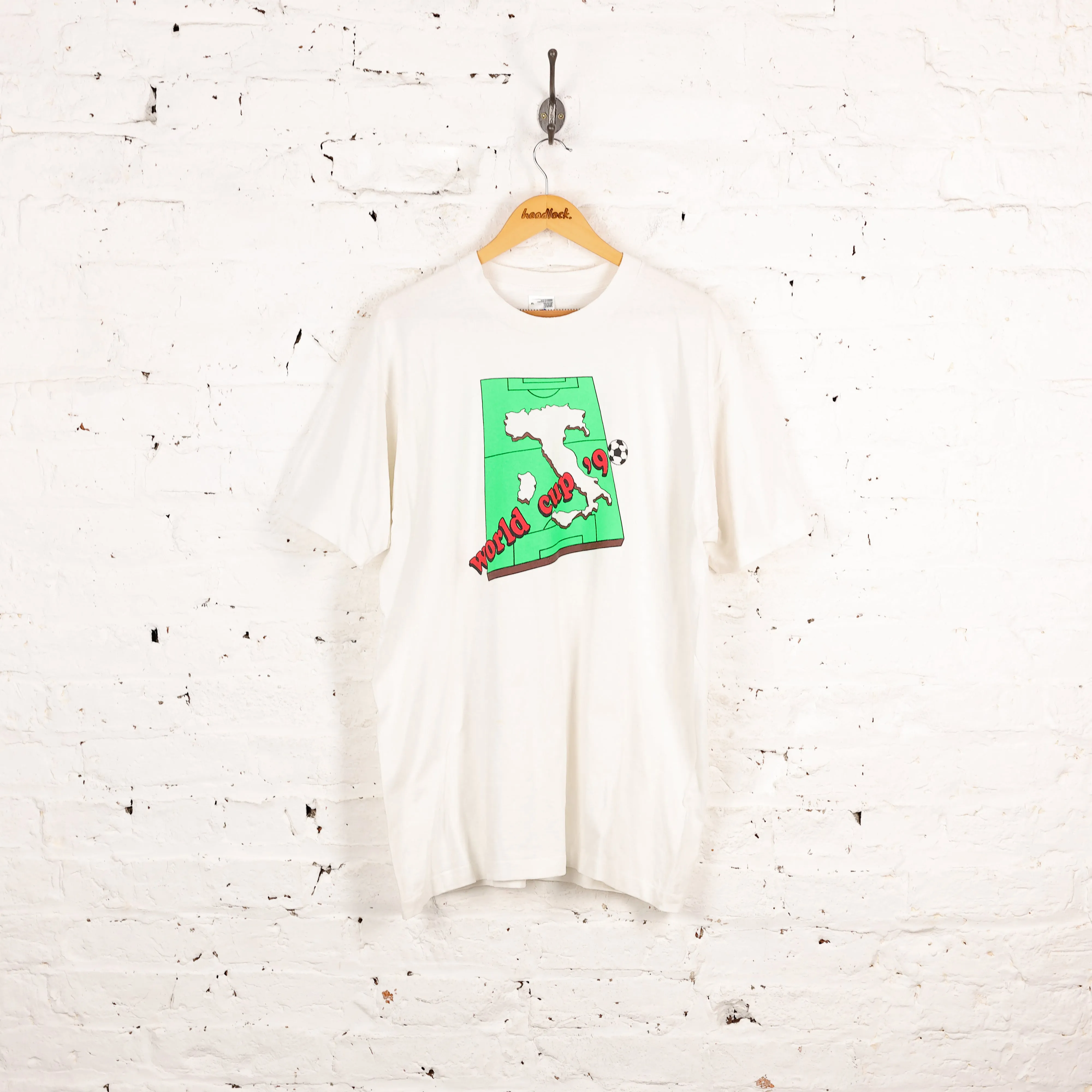 World Cup Italia 90 Football T Shirt - White - XL