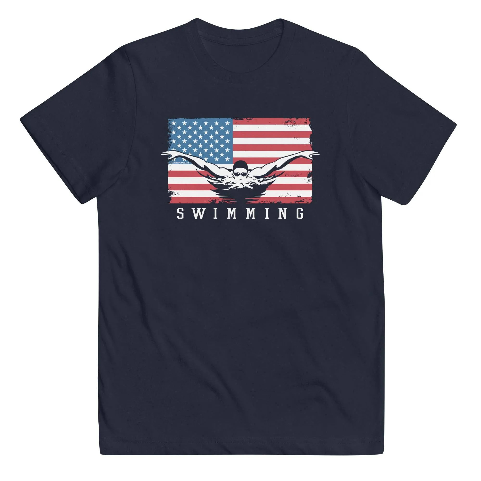 Youth Swimming USA Flag T-shirt