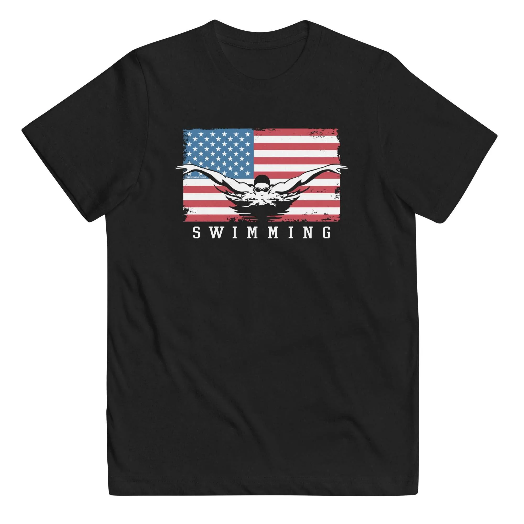 Youth Swimming USA Flag T-shirt